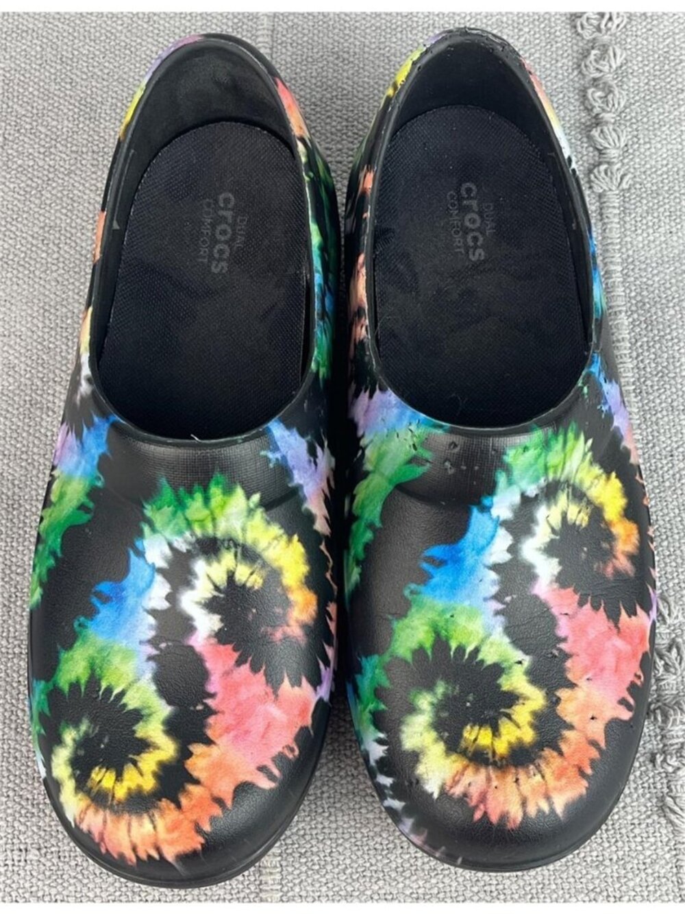 Crocs Neria Pro II Slip On Clogs Comfort Work Nurse Tie Dye Shoes Womems 8